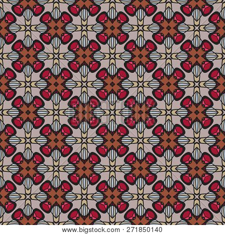 Nontrivial Bright Color Abstract  Geometric Pattern, Vector Seamless, Can Be Used For Printing Onto 