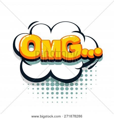 Omg Ouch Comic Text Collection Sound Effects Pop Art Style. Set Vector Speech Bubble With Word And S