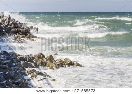 View On Coast In Denmark Norre Vorupor Village.