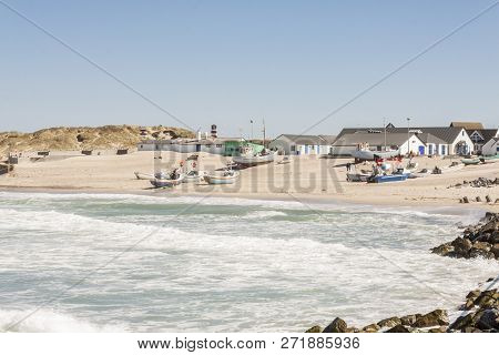 Fishing Boats On The Beach In Norre Vorupor, Denmark