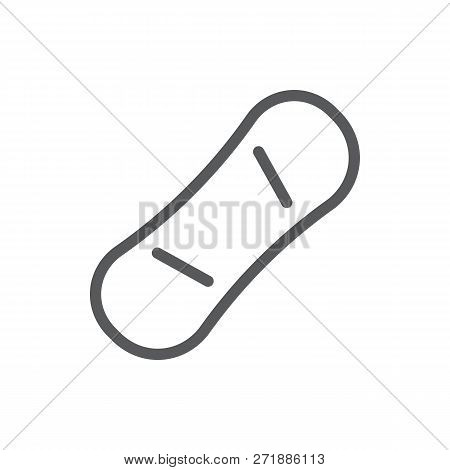 Snowboard Line Icon With Editable Stroke - Extreme Winter Sport Equipment To Glide On Snow.