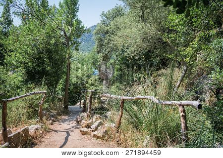 Mallorca, Spain - July 19, 2013: Santuari De Lluc. View Of The Famous Monastery On The Island Of Mal