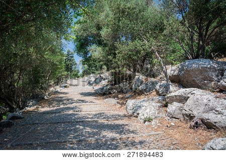 Mallorca, Spain - July 19, 2013: Santuari De Lluc. View Of The Famous Monastery On The Island Of Mal