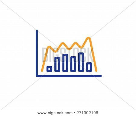 Investment Chart Line Icon. Economic Graph Sign. Stock Exchange Symbol. Business Finance. Colorful O