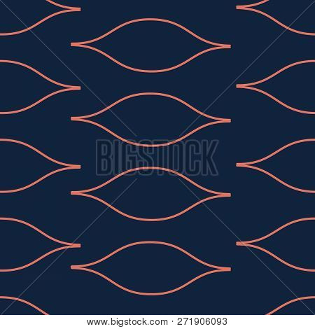 Organic Abstract Modern Coral And Navy Seameless Pattern. Great For Invitations, Fabric, Wallpaper, 