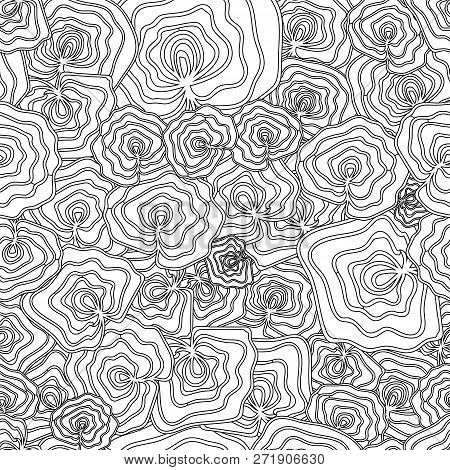 Organic Abstract Modern Black And White Seameless Pattern. Great For Invitations, Fabric, Wallpaper,