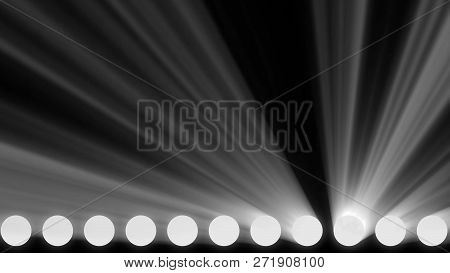 Animation Of Stage Lights Frame. Bright Shiny Stage Lights Flashing Movement Entertainment Spotlight