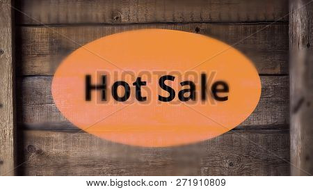 Hot Sale Burning Text With Smoke On Wooden Background. Sales Promotional Animation Video