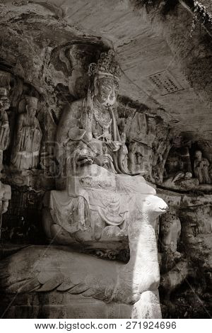 Dazu Rock Carvings as the World Heritage Site located in suburb Chongqing, China