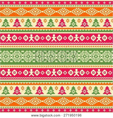 Knitted Pattern In Ethnic Style