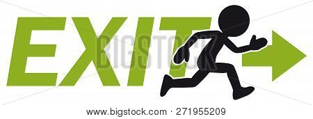 Fast Running Black Cartoon Charakter With Green 