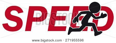 Fast Running Black Cartoon Charakter With Red 
