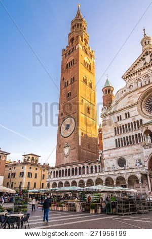 Bell Tower Of Cathedral Santa Maria Assunta In Cremona - Italy