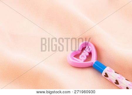 Love And Haert Symbol On Pink Background
