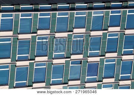 Reflection Of The Turkish Flag On  Building In Modern Glass Facade