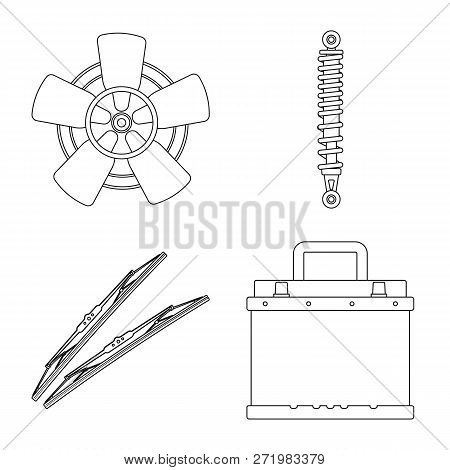 Vector Illustration Of Auto And Part Icon. Collection Of Auto And Car Vector Icon For Stock.