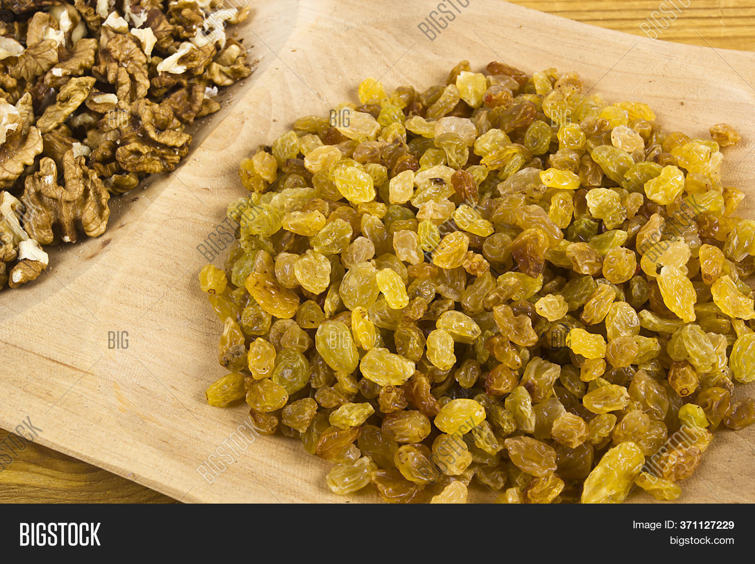 Raisins Walnuts Wooden Image & Photo (Free Trial) Bigstock