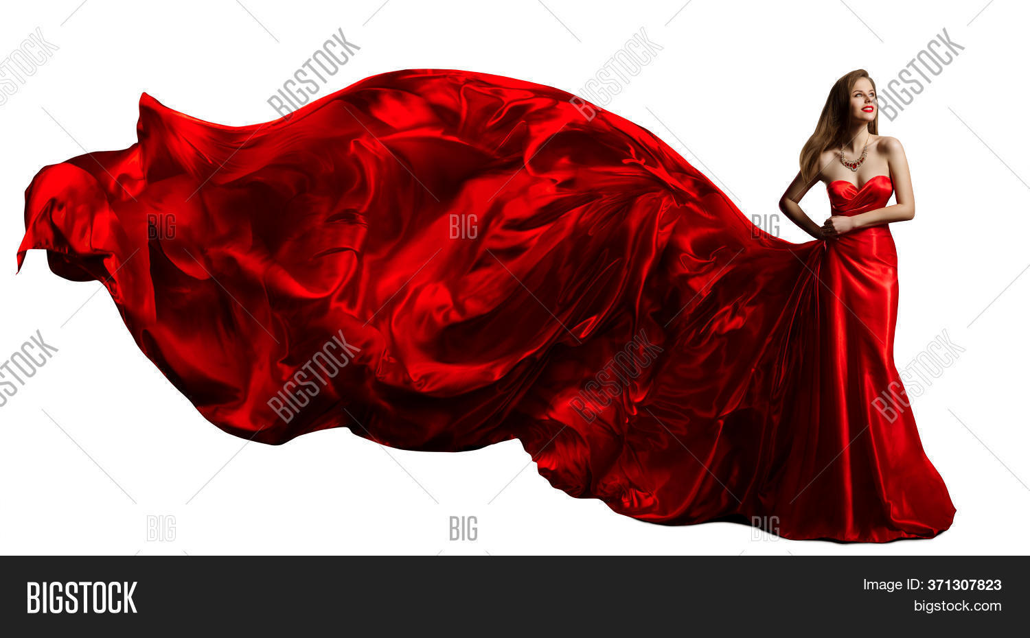 Woman Red Dress Flying Image & Photo (Free Trial) Bigstock