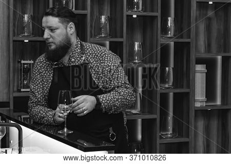 Sommelier, Cavist. Training In School Sommelier. Wine School. Wine Tasting. Tinted.