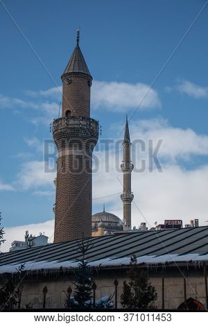 24 January 2020 Sivas / Turkey Şems-i Sivasi Square Mosque
