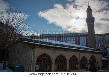 24 January 2020 Sivas / Turkey Şems-i Sivasi Square Mosque
