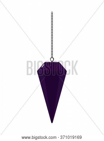 quartz pendulum suspended by string illustration isolated