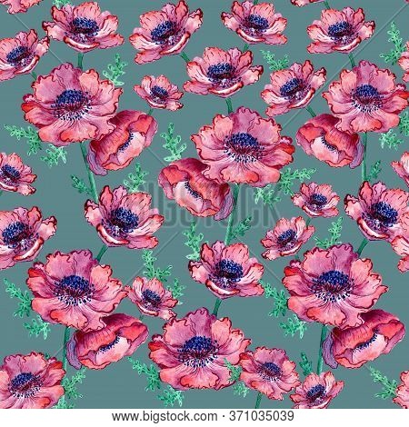 Seamless Pattern With Free Watercolor Colors For Gift Card, Invitation, Wedding Menu. Floral Illustr