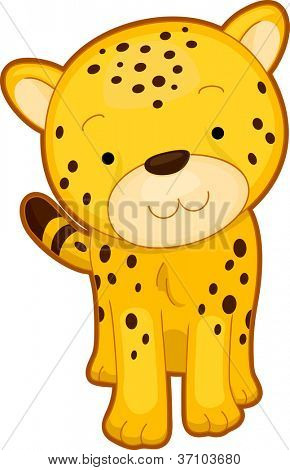 Ilustracja z przodu widok uśmiechający się Cheetah