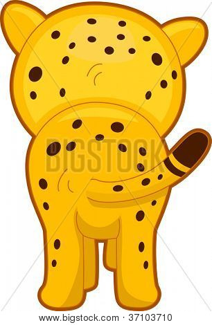 设有一只猎豹的背视图的插图