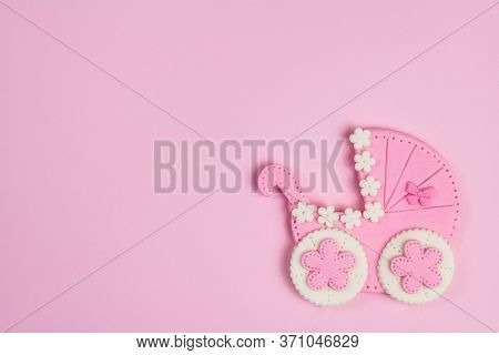 It's A Girl Pink Card. Newborn Background. Baby Shower Invitation. Baby Announcement. Fondant Baby S