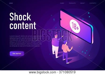 Shock Content Illustrtaion Concept, Two Men Shocking By Age Rated Contect. Do Not Show It For Kids.