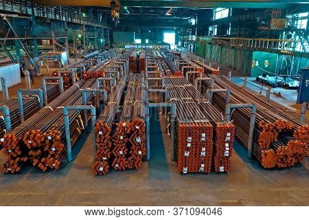 Pumped Compressor Pipes For The Oil Well. Oil And Gas Equipment.