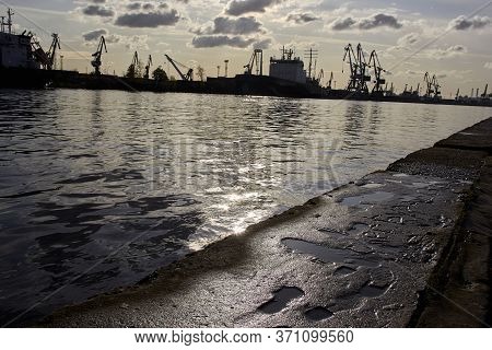 Russia, Saint-petersburg, September 2019: Cargo Port On Kanonersky Island