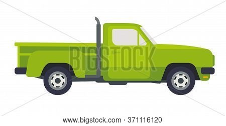Pickup Truck In Flat Style. Cargo Transportation Vehicle.