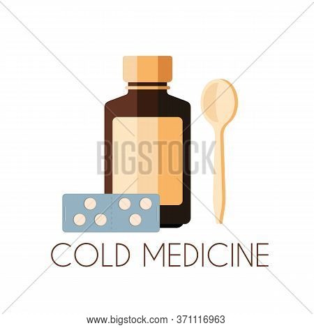 Insulin Syringe With Ampoule. Flat Vector Illustration