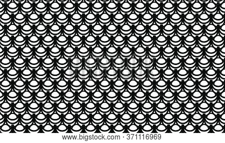 Abstract Pattern Design Inspired On Egyptian Scarabs. Elegant And Unique Vector Pattern On Black And
