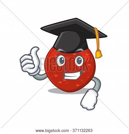 Happy Proud Of Peperoni Caricature Design With Hat For Graduation Ceremony