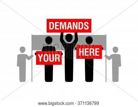 Mass Protests And Insurgency - Group Of People With Banners And Placards Put Forward Their Demands -
