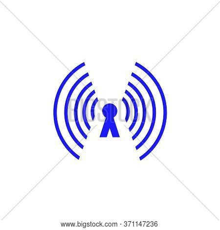 Wi Fi Icon On White
Background.social Connections,
