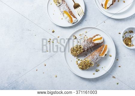 Traditional Italian Dessert Cannoli Siciliani