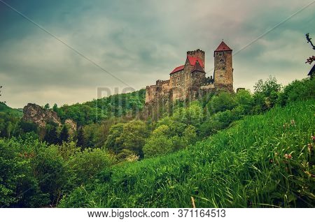 Hardegg Castle In The Thayatal Valley - Lower Austria At Spring Time.