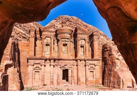 Petra, Jordan. El Deir (the Monastery) In Petra, The Capital Of The Ancient Nabatean Kingdom.