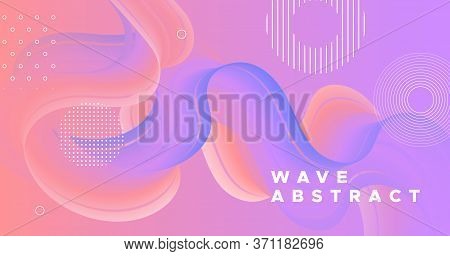 Purple Wave Fluid. Neon Gradient Wallpaper. Vector Creative Cover. Music Movement. 3d Wave Fluid. Vi