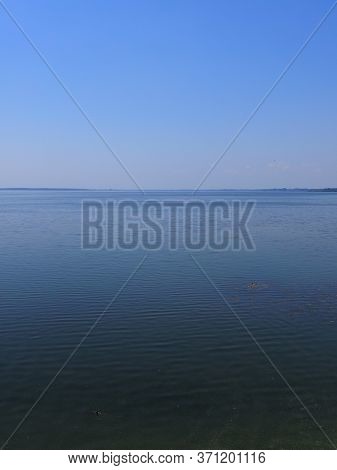 Artificial Reservoir In European Goczalkowice Town At Silesian District In Poland, Clear Blue Sky In