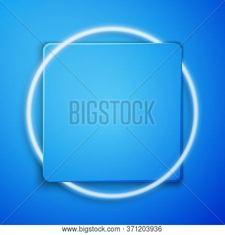 White Shaving Gel Foam Icon Isolated On Blue Background. Shaving Cream. Blue Square Button. Vector I