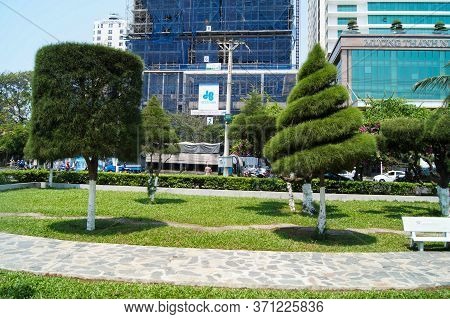 Nha Trang, Vietnam - April 8, 2016: Street Art For Trees