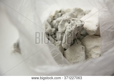 Slices Of Edible Chalk And Clay In A Plastic Bag, Sorbents
