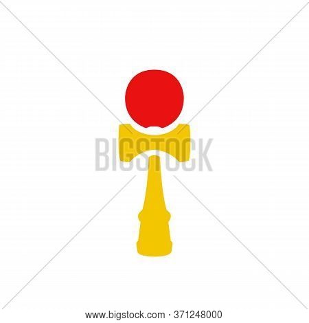 Kendama Flat Icon, Vector Color Cute Illustration