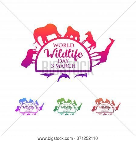 March 3, World Wildlife Day Logo Design Template. Vector Illustration.