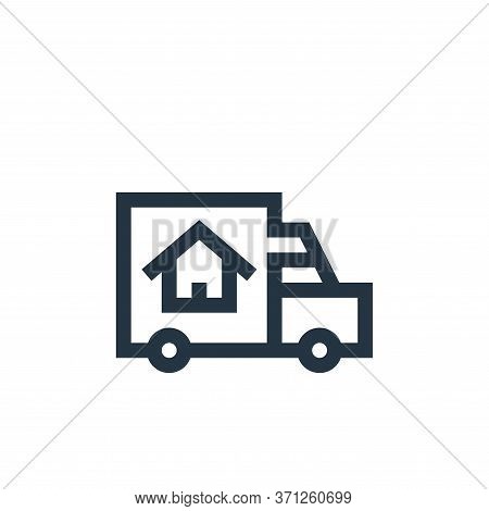 Moving Truck Vector Icon. Moving Truck Editable Stroke. Moving Truck Linear Symbol For Use On Web An